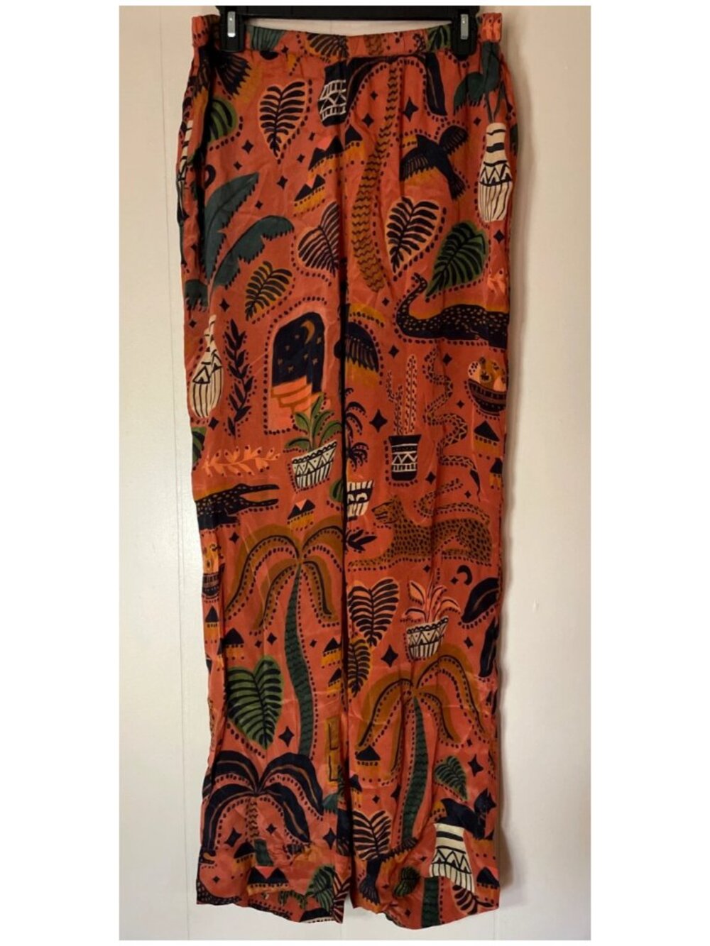 FARM Rio x Anthropologie Safari Animal Print Viscose Pants Women’s M Medium NEW